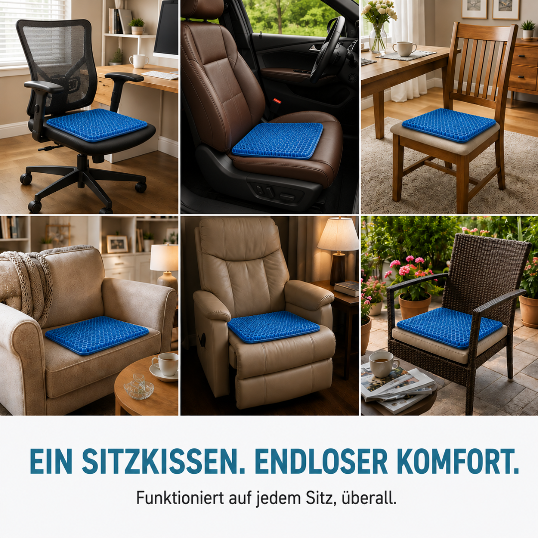 Relada Gel-Sitzkissen für schmerzfreies Sitzen